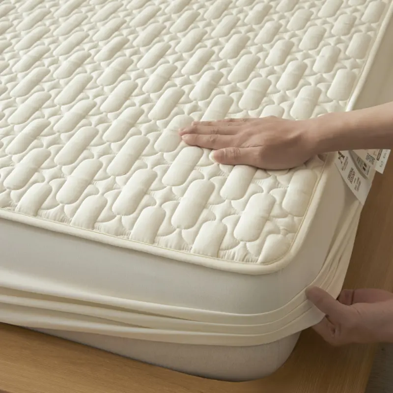 Excellent Waterproof Mattress Protector Solid Color Antimicrobial Mattress Cover- Hypoallergenic, Noiseless, Fits 5-28cm Deep