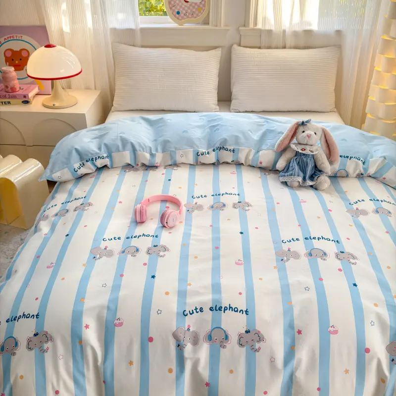 100% Cotton Duvet Cover 1Piece - Luxury Printed Design, Soft & Breathable, Single Quilt  Cover for Bedroom Easy Care