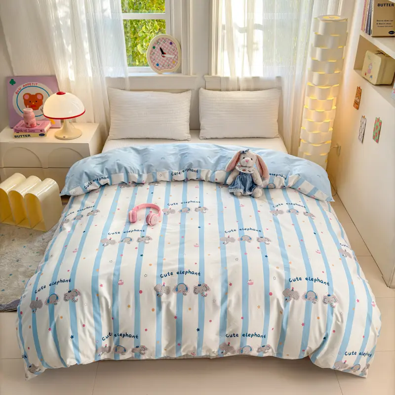 100% Cotton Duvet Cover 1Piece - Luxury Printed Design, Soft & Breathable, Single Quilt  Cover for Bedroom Easy Care