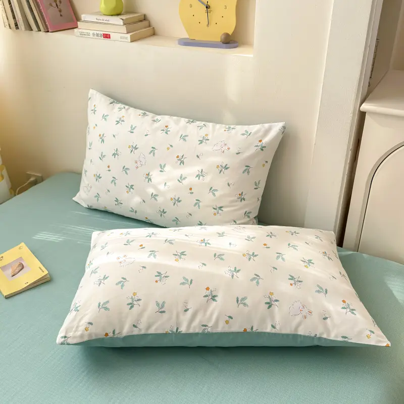 Luxury 100% Cotton 3-Piece Duvet Cover Set (1 Duvet Cover + 2 Pillowcases), Floral Ins-Style Design, Ultra-Soft Bedding Set