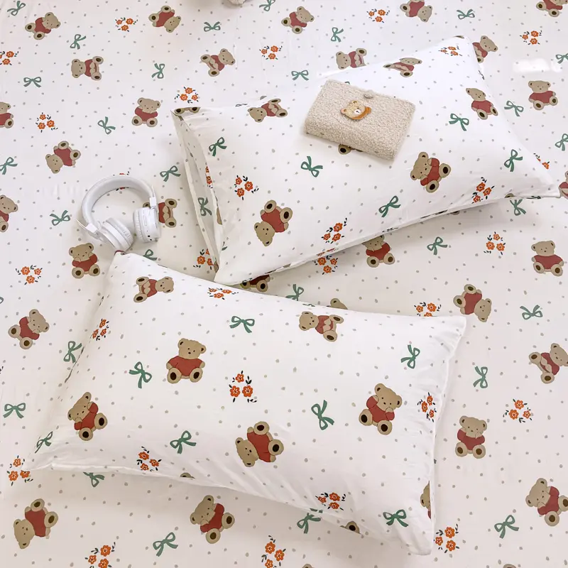 Ultra-Soft Pre-Washed Microfiber Printed Fitted Sheet with Pillowcases - Mattress Protector, Hypoallergenic, Easy Care