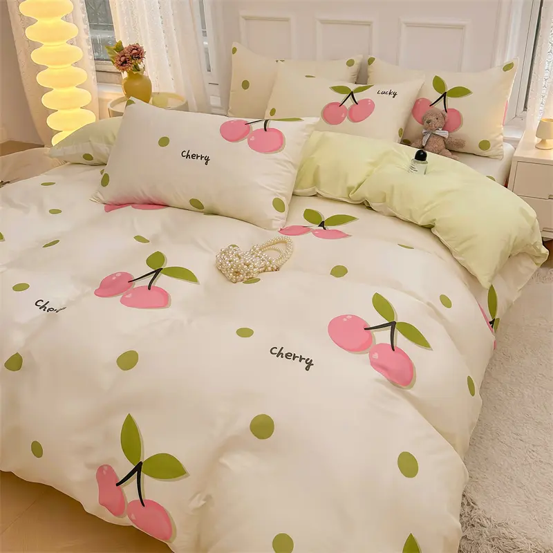 Luxury 100% Cotton Printed 3-Piece Duvet Cover Set (1 Duvet Cover + 2 Pillowcases), Breathable Soft Bedding Set, Multiple Sizes