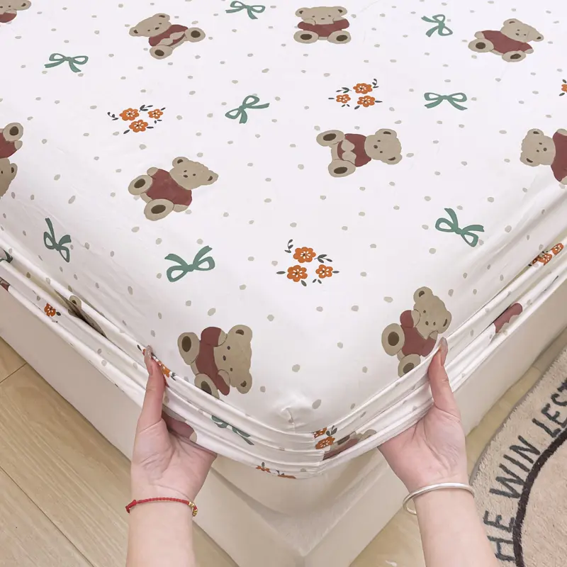 Ultra-Soft Pre-Washed Microfiber Printed Fitted Sheet with Pillowcases - Mattress Protector, Hypoallergenic, Easy Care