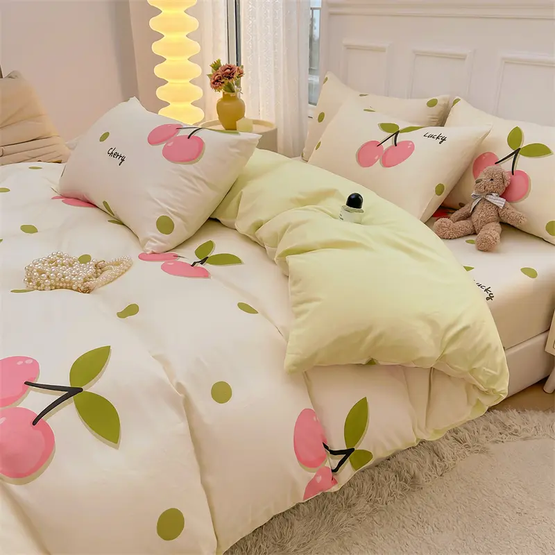 Luxury 100% Cotton Printed 3-Piece Duvet Cover Set (1 Duvet Cover + 2 Pillowcases), Breathable Soft Bedding Set, Multiple Sizes