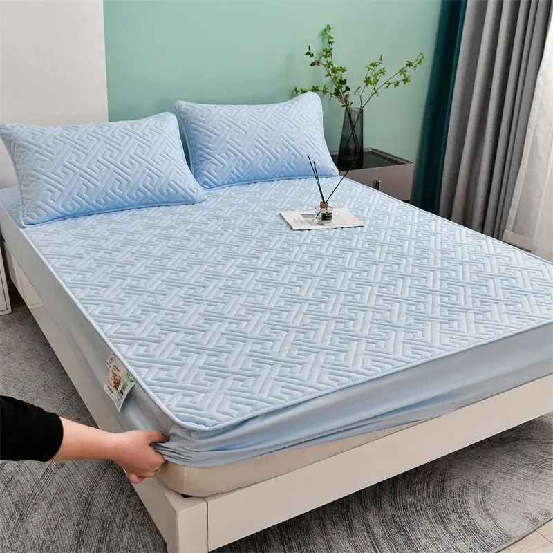 A-Class Antibacterial Quilted Mattress Cover,Mattress Protector,Fitted Sheet - Soft, Safe, and Hypoallergenic,Comfort