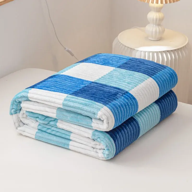 Flannel Plush Striped Printed Throw Blanket - Soft, Cozy, and Charming, Elevate Your Snuggle Time with Artistic Flair