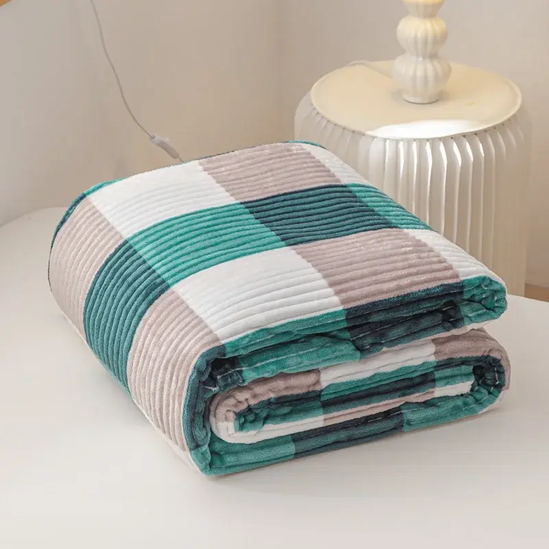 Flannel Plush Striped Printed Throw Blanket - Soft, Cozy, and Charming, Elevate Your Snuggle Time with Artistic Flair