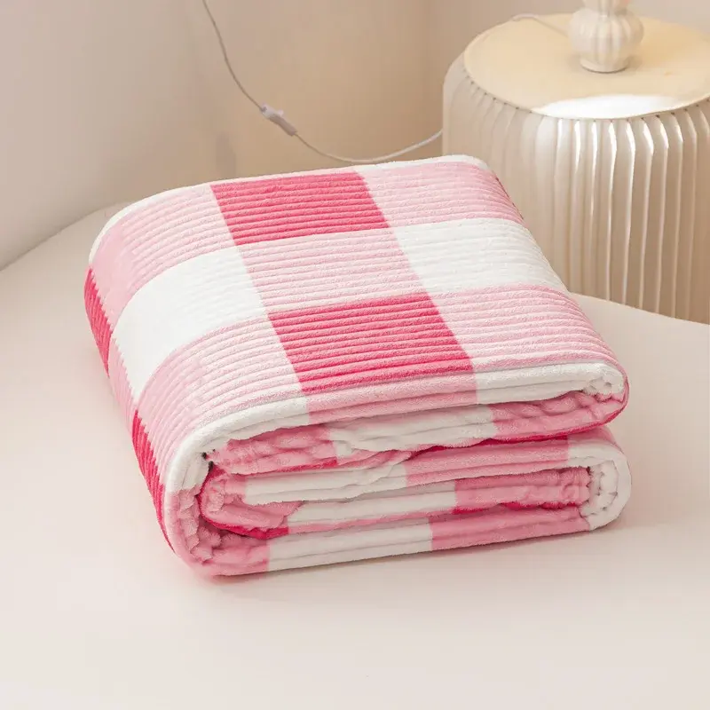 Flannel Plush Striped Printed Throw Blanket - Soft, Cozy, and Charming, Elevate Your Snuggle Time with Artistic Flair
