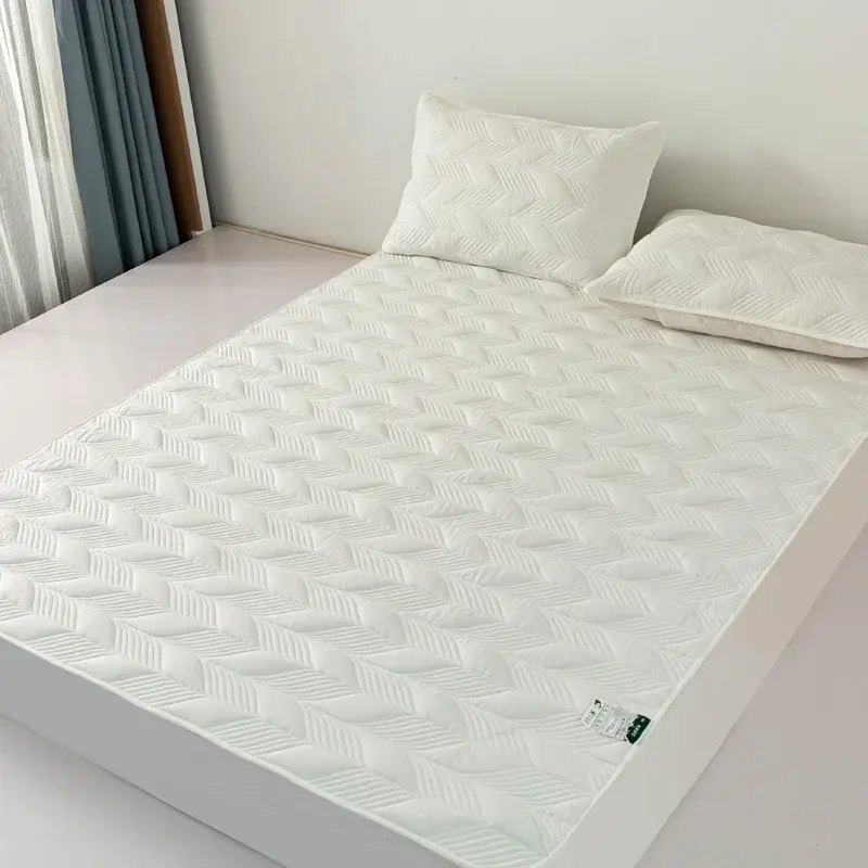 Luxury Hotel Quality Cotton Mattress Cover - Premium Mattress Protector, Fitted Sheet, and Bed Skirt Sheet, Antibacterial