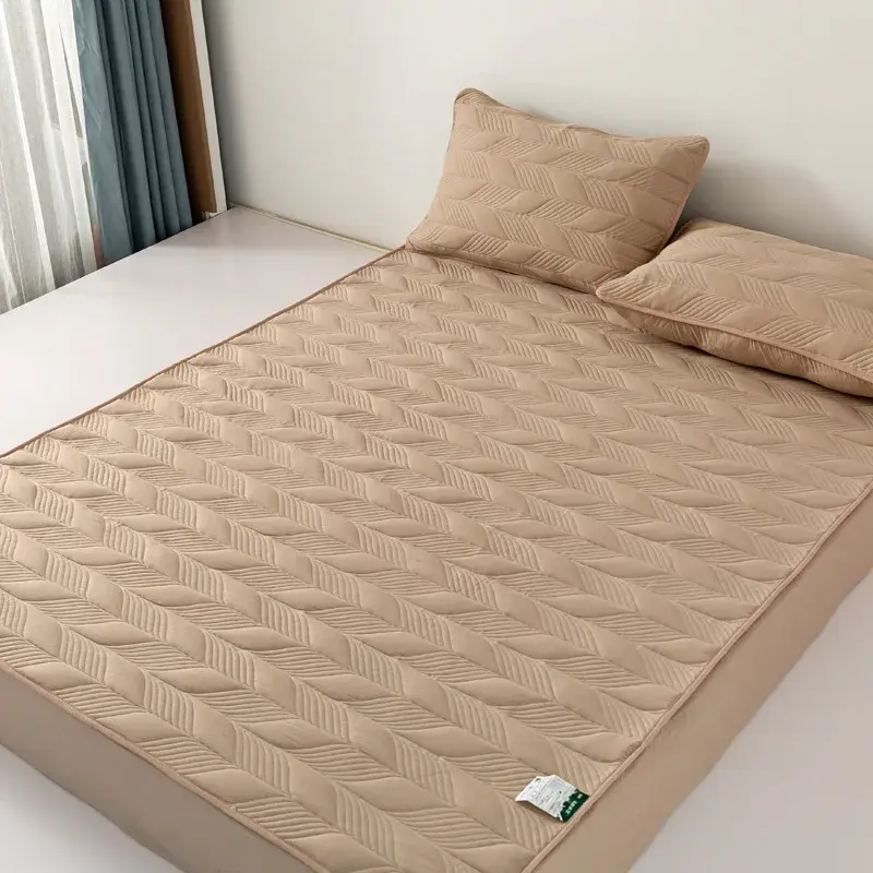 Luxury Hotel Quality Cotton Mattress Cover - Premium Mattress Protector, Fitted Sheet, and Bed Skirt Sheet, Antibacterial