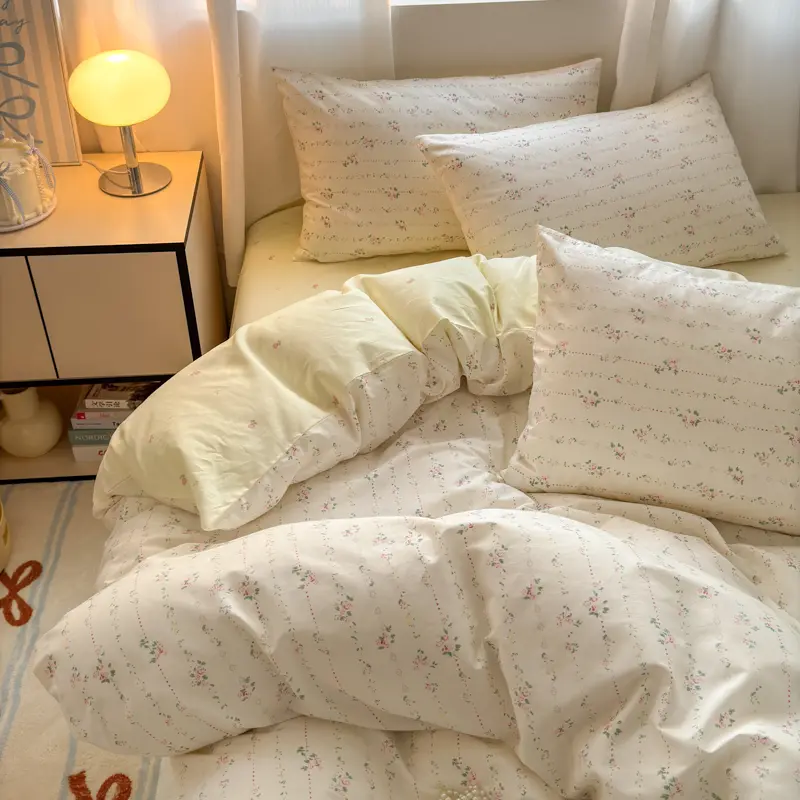 Luxury 100% Cotton Duvet Cover Set 3 Pieces (1 Duvet Cover+ 2 Pillowcases),Hypoallergenic Bedding Set Fade-Resistant Breathable