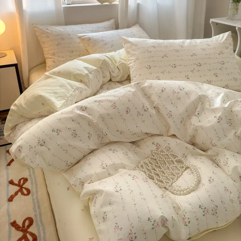 Luxury 100% Cotton Duvet Cover Set 3 Pieces (1 Duvet Cover+ 2 Pillowcases),Hypoallergenic Bedding Set Fade-Resistant Breathable