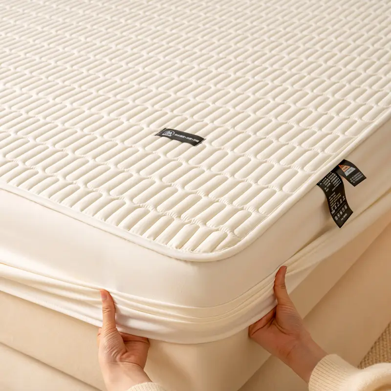 Waterproof Quilted Mattress Protector - Antimicrobial Hypoallergenic Mattress Cover, Noiseless Fitted Sheet,Fits up to 28cm deep