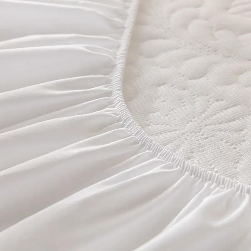 Waterproof Quilted Mattress Cover - Cotton Top, Antibacterial Fiber Fill, TPU Waterproof Layer - A-Class Health Standard