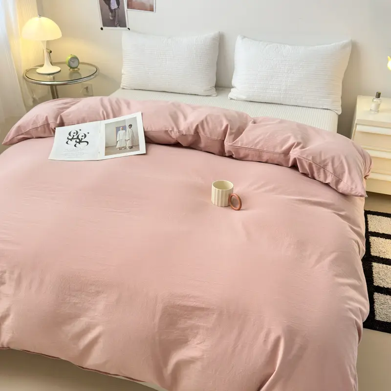 100% Cotton Duvet Cover 1Piece- Solid Color Luxury, Pre-Washed for Softness, Single Duvet Cover for Bedroom - Zipper Closure