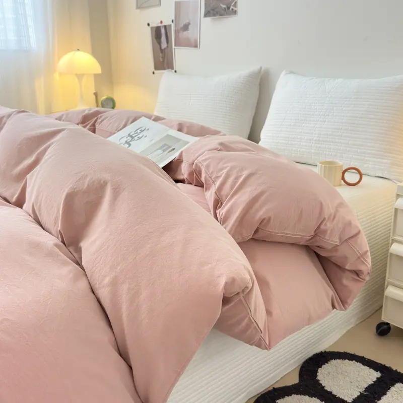 100% Cotton Duvet Cover 1Piece- Solid Color Luxury, Pre-Washed for Softness, Single Duvet Cover for Bedroom - Zipper Closure