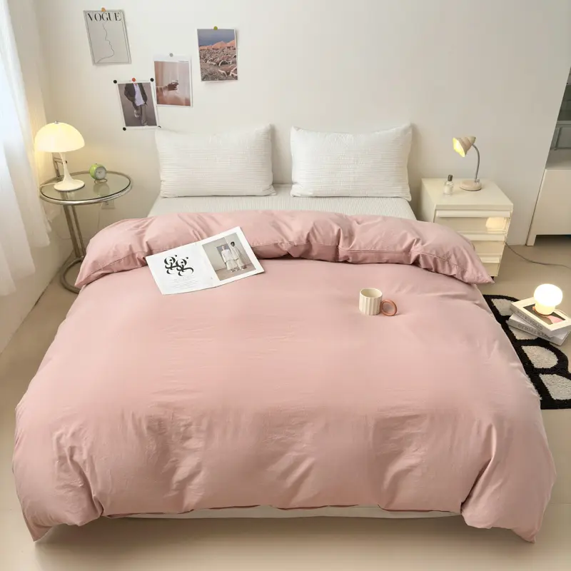 100% Cotton Duvet Cover 1Piece- Solid Color Luxury, Pre-Washed for Softness, Single Duvet Cover for Bedroom - Zipper Closure