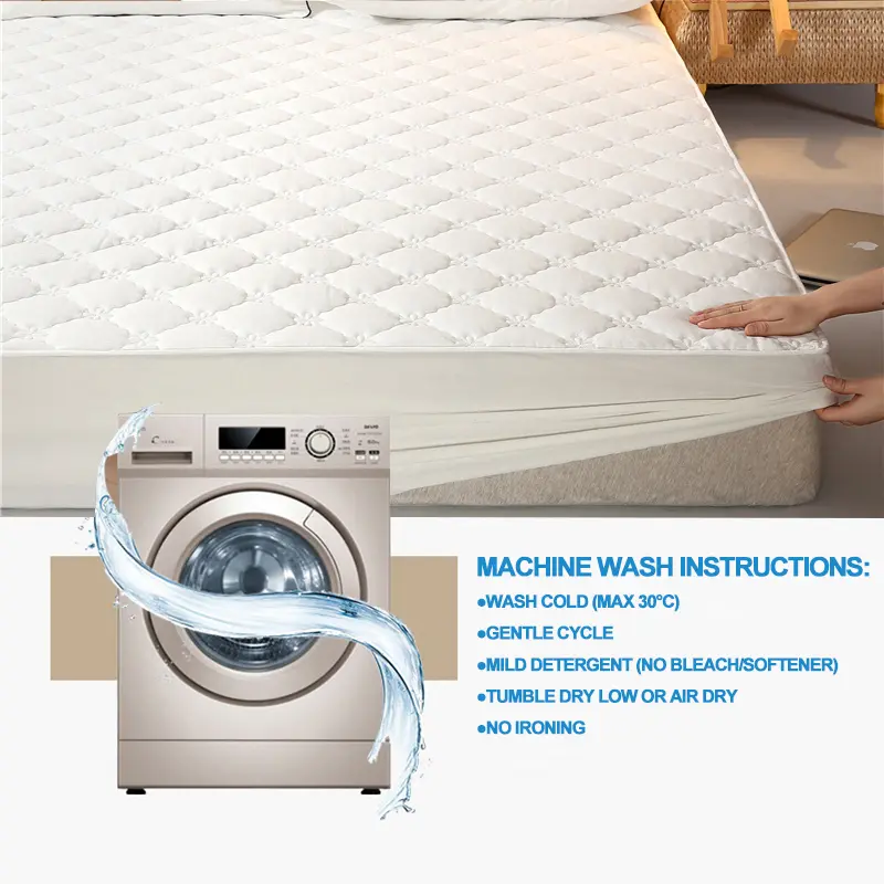 Star Hotel Quality Mattress Cover – Top Layer Yarn-Dyed Washed Cotton,Soft, Breathable for Lasting Comfort,Hypoallergenic