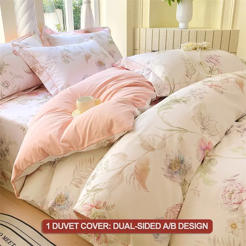 Luxury High-density 100% Cotton Bedding Set 3 Piece, Duvet Cover Set 1 Duvet Cover 2 Pillowcase,Single/Double/200x200/220x240