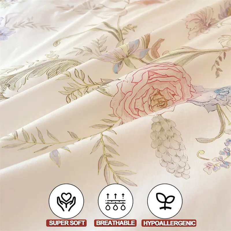Luxury High-density 100% Cotton Bedding Set 3 Piece, Duvet Cover Set 1 Duvet Cover 2 Pillowcase,Single/Double/200x200/220x240