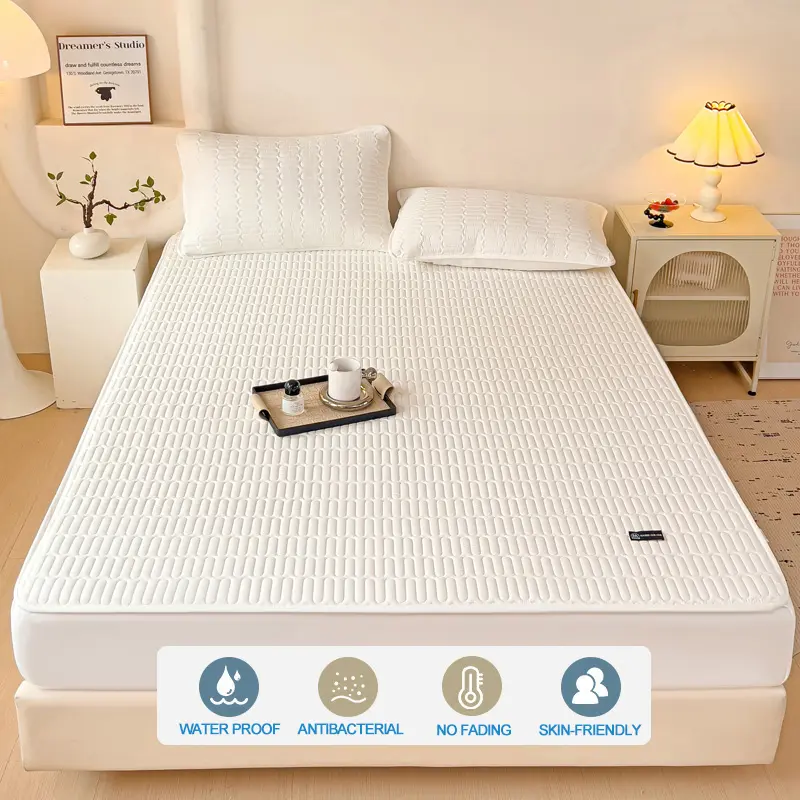 Waterproof Mattress Cover,Mattress Protector,Breathable,Dust Proof,Antibacterial Anti-Slip Hypoallergenic,For All Seasons