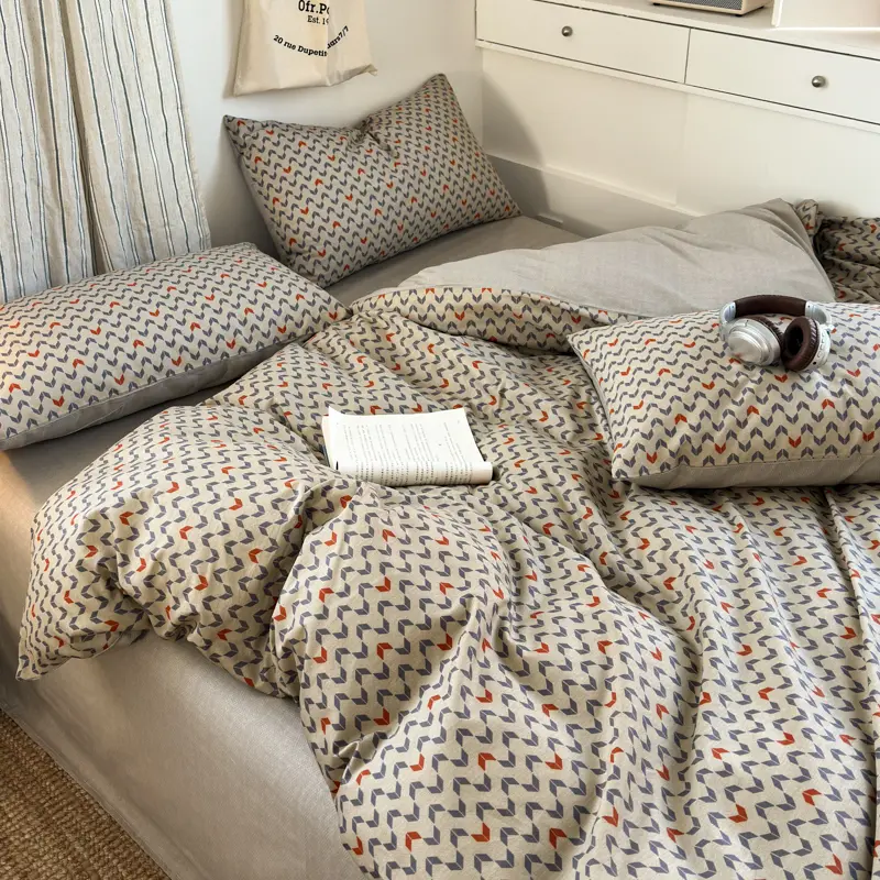 100% Cotton Duvet Cover Set with 2 Pillowcases - Soft & Breathable Bedding Set 3Pieces, Hypoallergenic, Easy Care, 16 Sizes