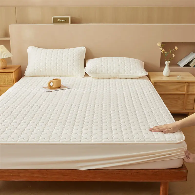 New Quilted Waterproof Mattress Protector- A-Class Health Standard, Cotton Top Layer, Antibacterial- Bedroom Mattress Cover