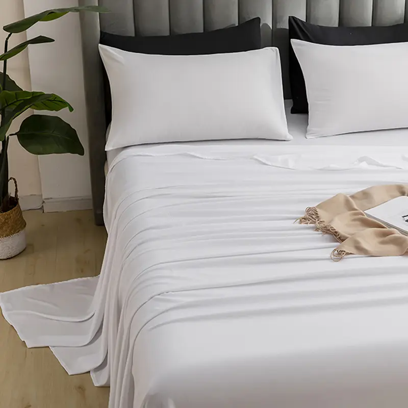 Ultra-Soft Solid Color Brushed Bed Sheet Set,Flat Sheet and Pillowcase,Single Double Bed Size,Hypoallergenic Machine Washable