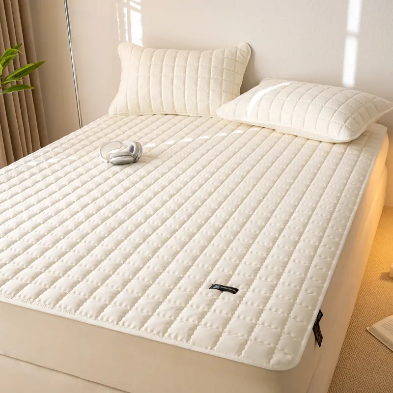 Waterproof Mattress Protector - Antimicrobial Mattress Cover with Elastic Straps - Hypoallergenic, Noiseless Thin Mattress