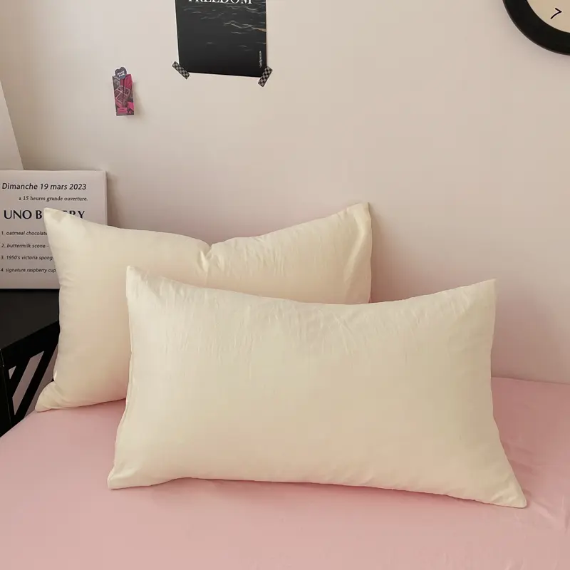 Super Cute Solid Color Bedding Set 3-Piece , 1 Duvet Cover 2 Pillowcases, Contrasting Color Design, Machine Washable,Colorfast