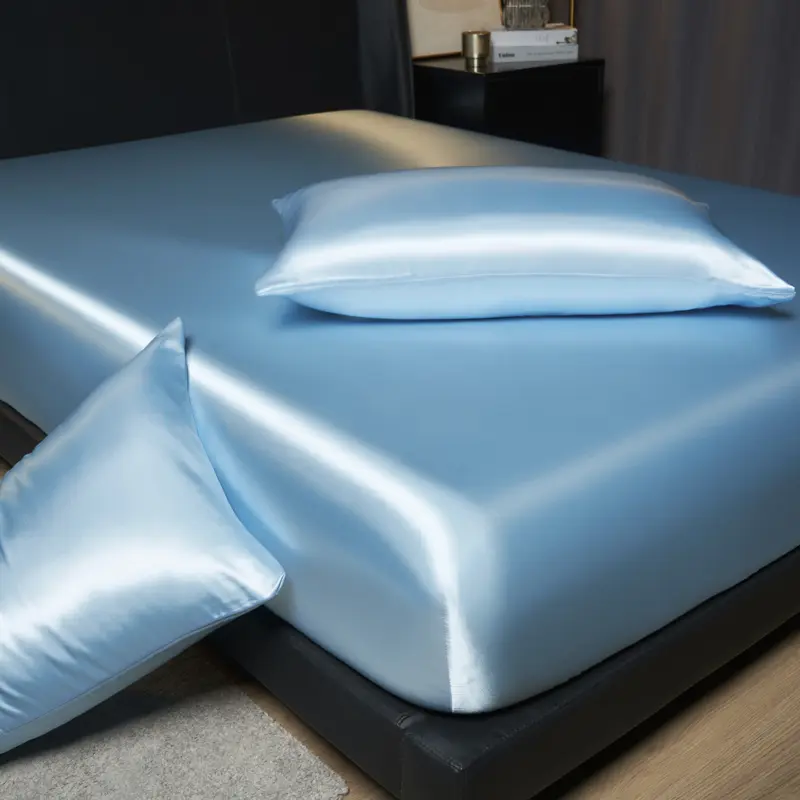 Luxury Satin Fitted Sheet Set - 35cm Height, King/Queen Size, Includes 2 Pillowcases, Timeless Elegance for Discerning Sleep