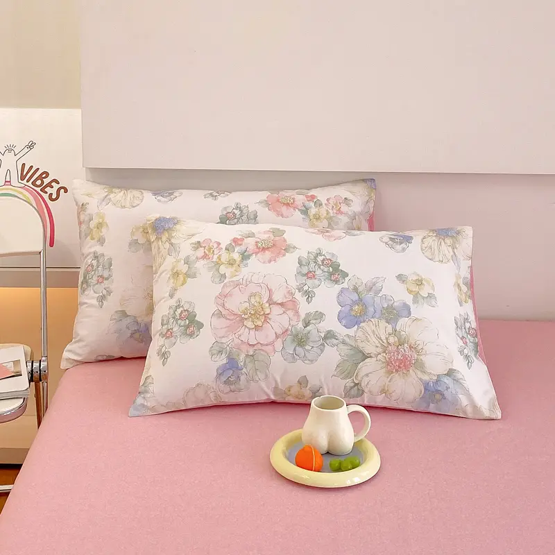 Luxury 100% Cotton Floral Duvet Cover Set 3-Piece (1 Duvet Cover + 2 Pillowcases) - Wrinkle-Free, Hotel Quality Bedding Set