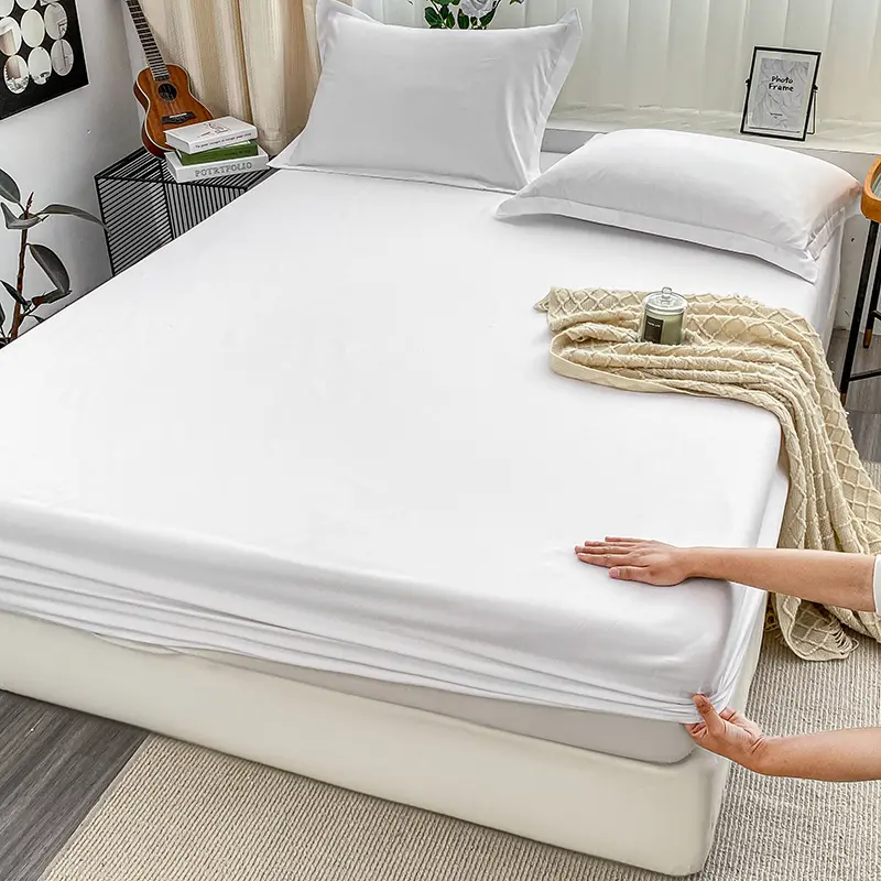 Solid Brushed Bed Sheet Set,Premium Fitted Sheet and Pillowcases,Soft Sateen Finish for Luxurious Comfort,Easy Care