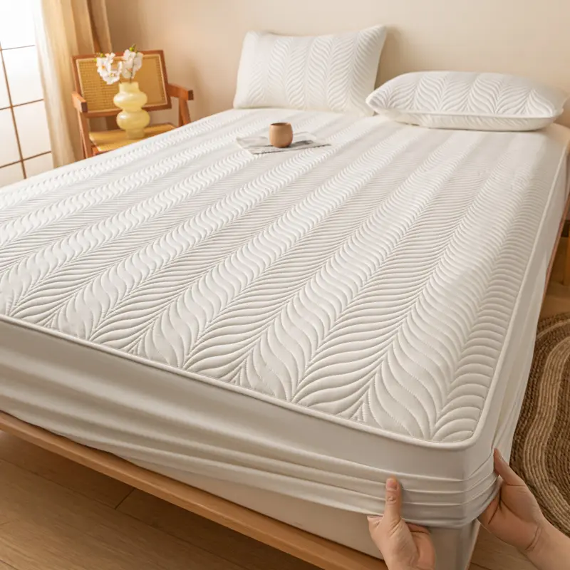 Waterproof Mattress Protector 1Piece- Mattress Cover Healthy Antimicrobial Hypoallergenic, Noiseless, Fits 5-28cm/2-11" Deep