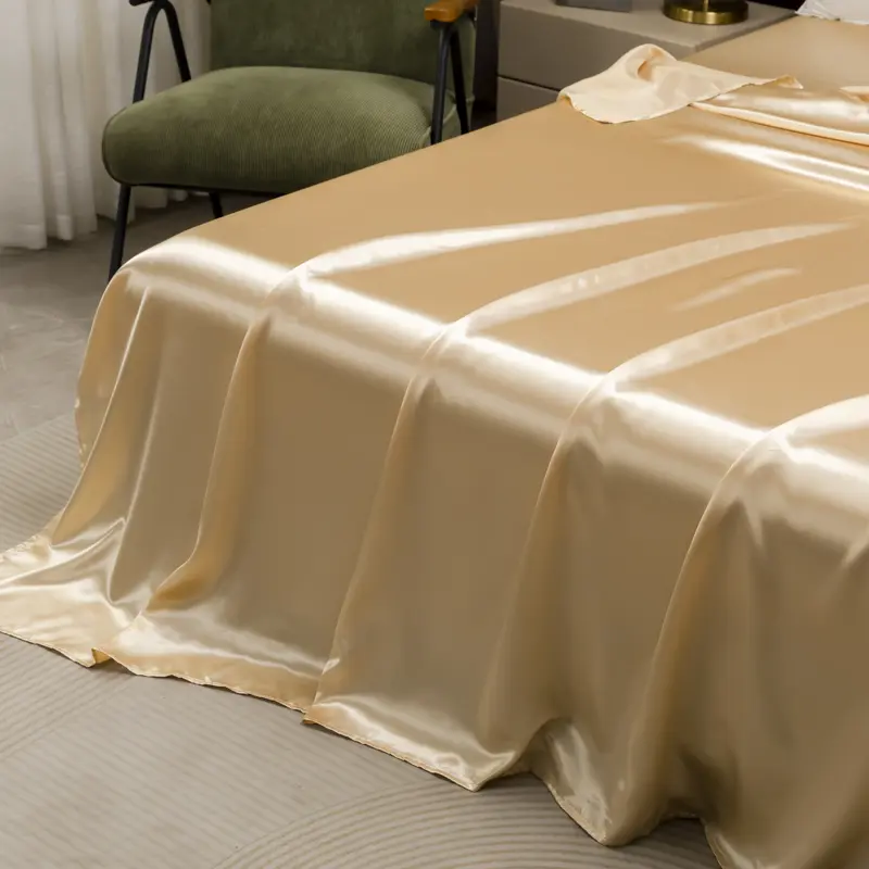 Solid Color Satin Sheet and Pillowcase Set，Luxurious Bedding Ensemble with a Silky Sheen，Twin/Full/Queen/King Size