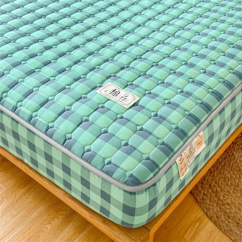 Classic Plaid Antimicrobial Mattress Protector,Quilted Mattress Cover- Comfortable and Hygienic for a Healthier Sleep