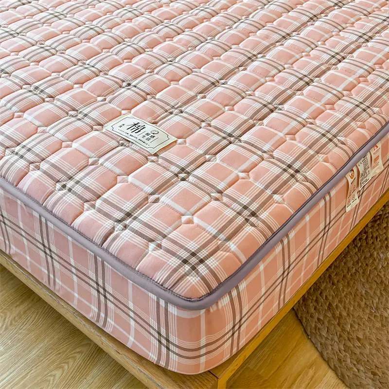 Classic Plaid Antimicrobial Mattress Protector,Quilted Mattress Cover- Comfortable and Hygienic for a Healthier Sleep