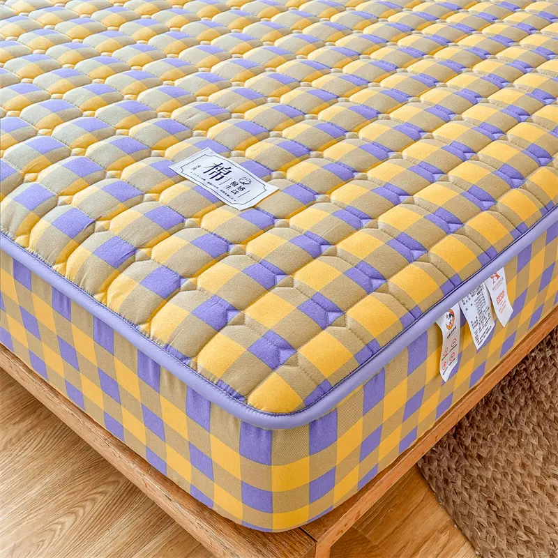 Classic Plaid Antimicrobial Mattress Protector,Quilted Mattress Cover- Comfortable and Hygienic for a Healthier Sleep