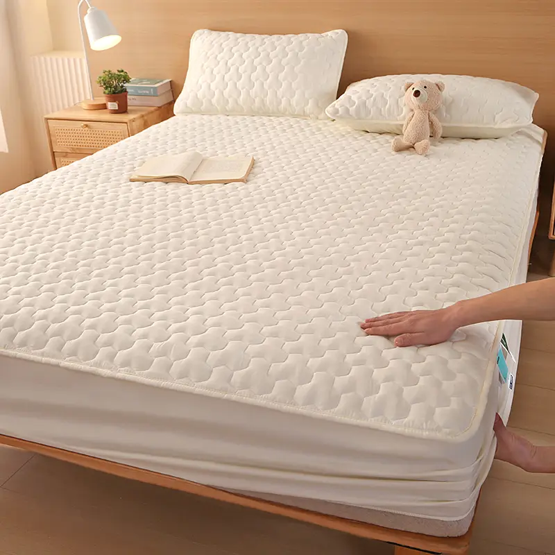 1 Piece Waterproof Mattress Protector Mattress Cover- Solid Color,Antimicrobial Hypoallergenic, Noiseless, Fits 5-28cm Deep