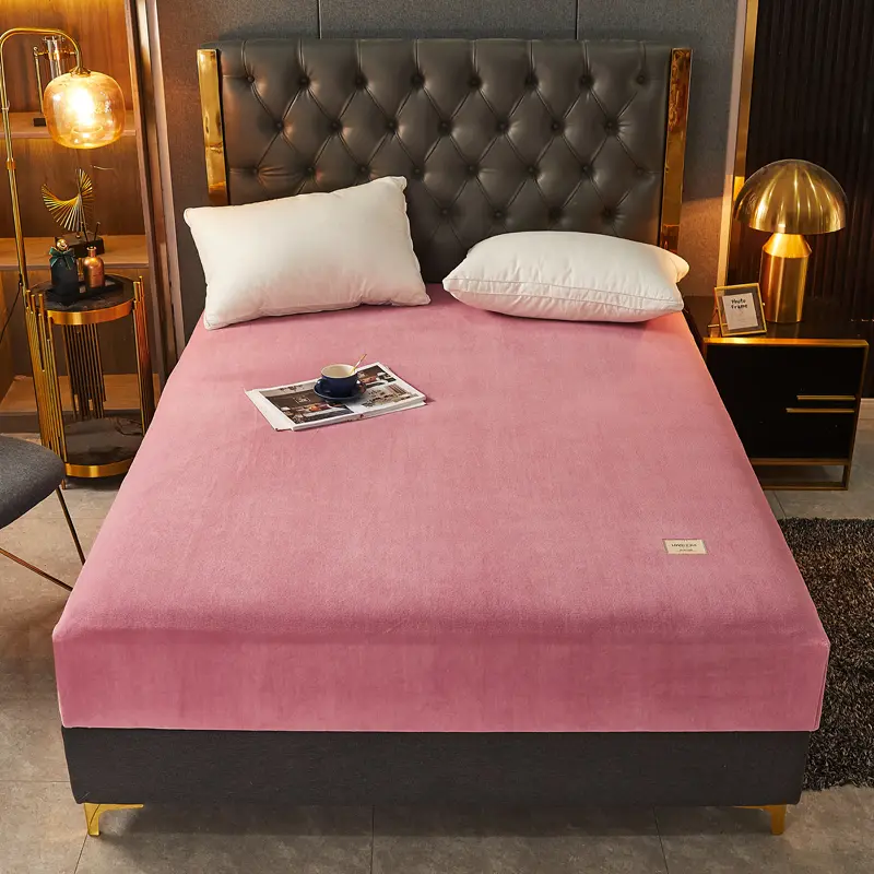 Super Soft Warm Flannel Solid Bed Fitted Sheet - Cozy Single or Double Bedding, Perfect for a Luxurious Night's Sleep