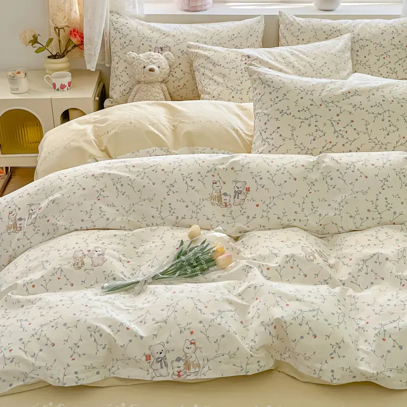 100% Cotton Luxury Duvet Cover Set with 2 Pillowcases - Elegant & Breathable Bedding Set,Fade-Resistant, Multiple Sizes