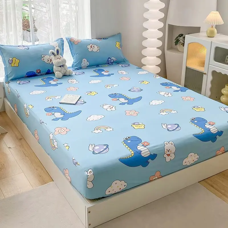 Cozy Waterproof Fitted Sheet in Playful Designs - Soft, Durable, Mattress Protect Cover,Stylish Protection for Your Bed