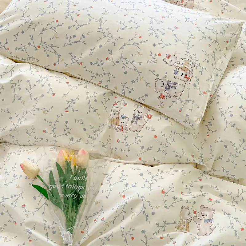 100% Cotton Luxury Duvet Cover Set with 2 Pillowcases - Elegant & Breathable Bedding Set,Fade-Resistant, Multiple Sizes