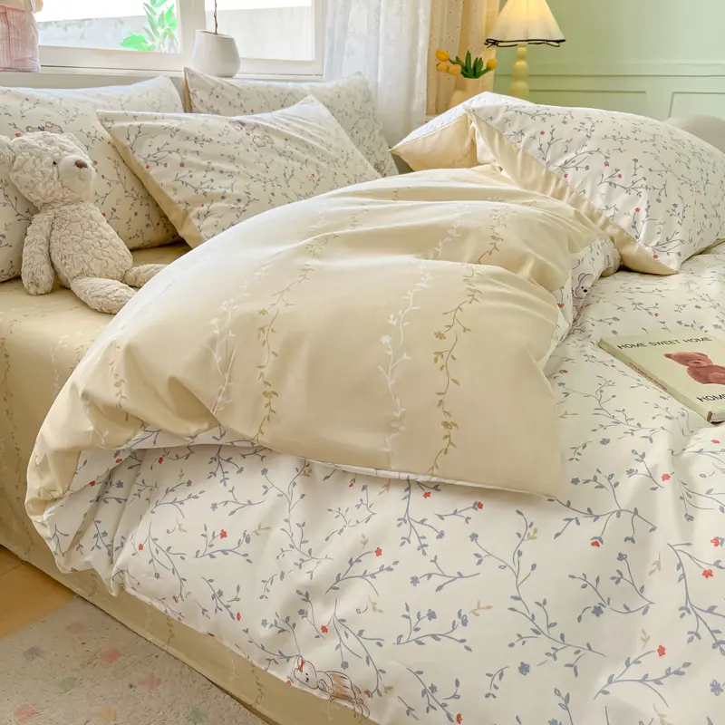 100% Cotton Luxury Duvet Cover Set with 2 Pillowcases - Elegant & Breathable Bedding Set,Fade-Resistant, Multiple Sizes