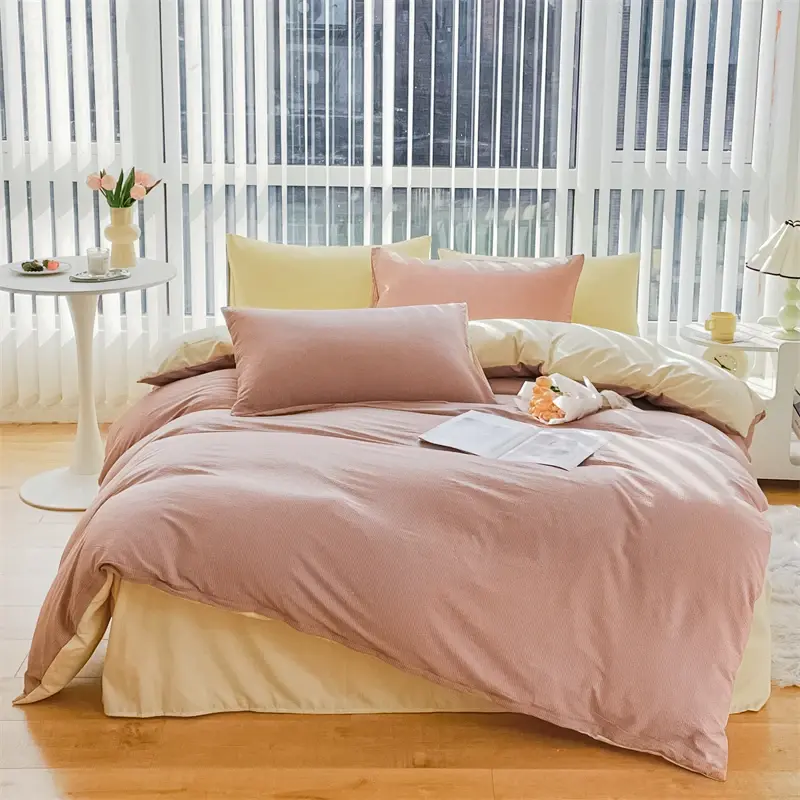 Bubble Cotton Bedding Set - Soft & Breathable Bedroom Set - Includes 1 Duvet Cover, 1 Flat Sheet, 2 Pillowcases