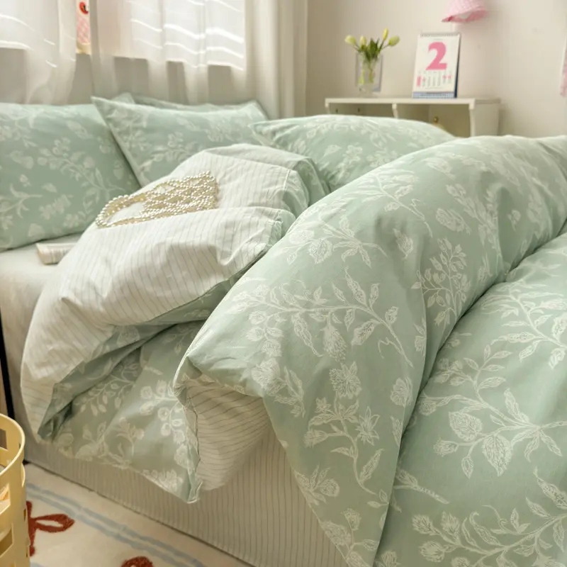 100% Cotton Duvet Cover Set 3Piece(1 Duvet Cover+ 2 Pillowcases),Hypoallergenic Bedding Set, Fade-Resistant,Floral Style