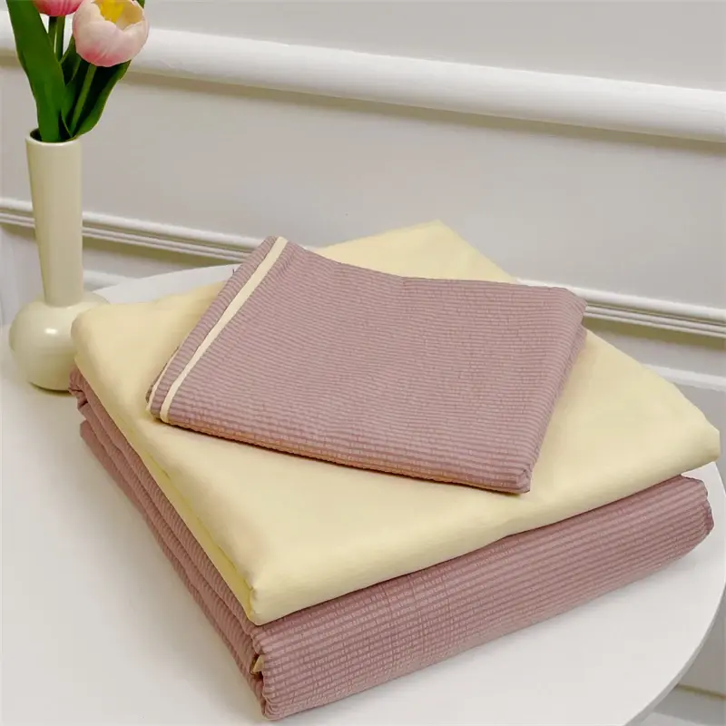 Bubble Cotton Bedding Set - Soft & Breathable Bedroom Set - Includes 1 Duvet Cover, 1 Flat Sheet, 2 Pillowcases
