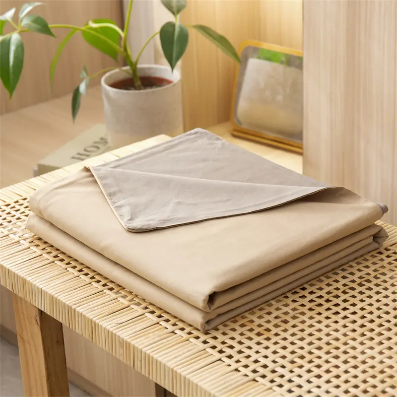 100% Cotton Simple Plain Bedding Set 3Pcs, 1 Duvet Cover with Zipper, 2 Pillow Cases,Easy Care,1 and 2 People Bed Sizes
