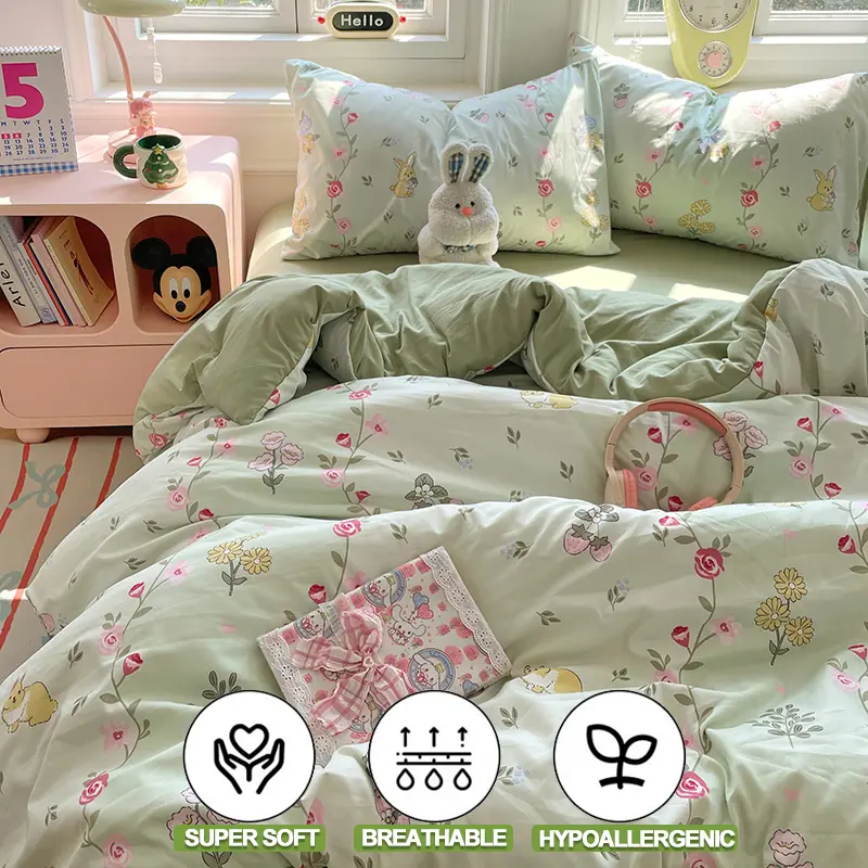 NEW Microfiber Bedding Set 3Piece,Duvet Cover Set(1 Duvet + 2 Pillowcases) -Wrinkle-Free,Breathable,Ultra-Soft Quilt Cover