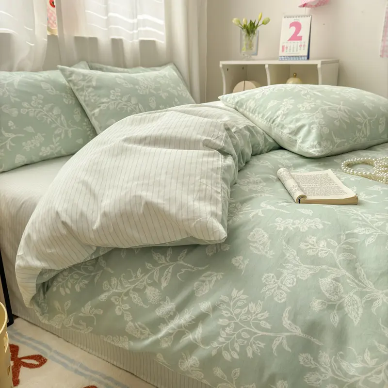100% Cotton Duvet Cover Set 3Piece(1 Duvet Cover+ 2 Pillowcases),Hypoallergenic Bedding Set, Fade-Resistant,Floral Style